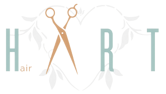 Logo with scissors forming the letter A in the word 'HART'.
